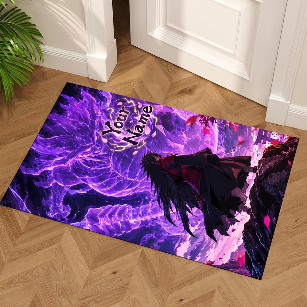 Naruto Character Personalized Name Floor Rug Office Rug Design for Playrooms Dining Room Dormitory Bedrooms Antislip Carpet Decorate Offices