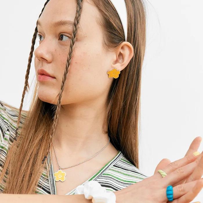 June Flower Earring_Yellow