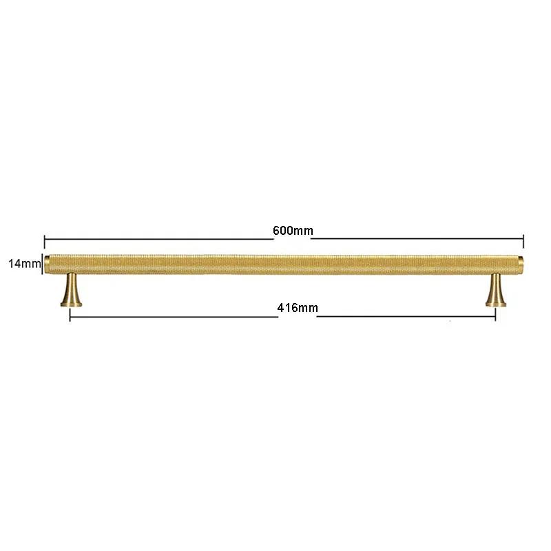 Brass Knurled Cabinet Handles Wardrobe Bar Pull with Baseplate Textured Furniture Door Handle with Baseboard Drawer Knobs