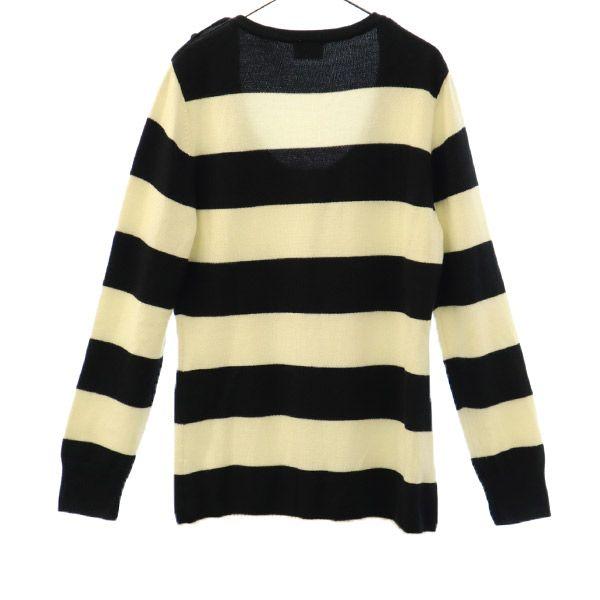 Lacoste Wool Blend Border Pattern Long Sleeve Sweater 44 Knit Women Used