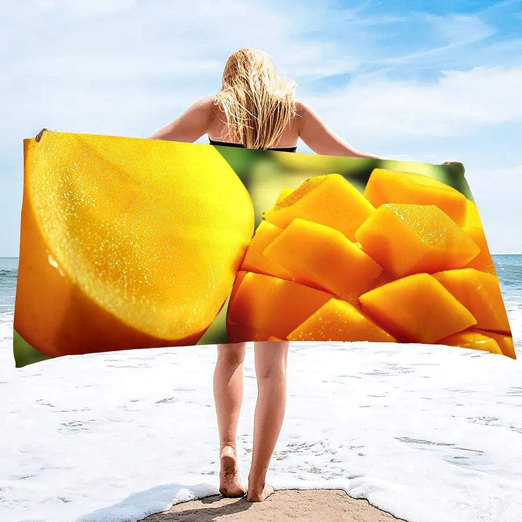 Mango Frucht Mikrofaser Sandfrei Schnelltrocknend Strandtuch,Leicht Übergröße Dünn Super Saugfähig Handtuch Pool Reisen Camping