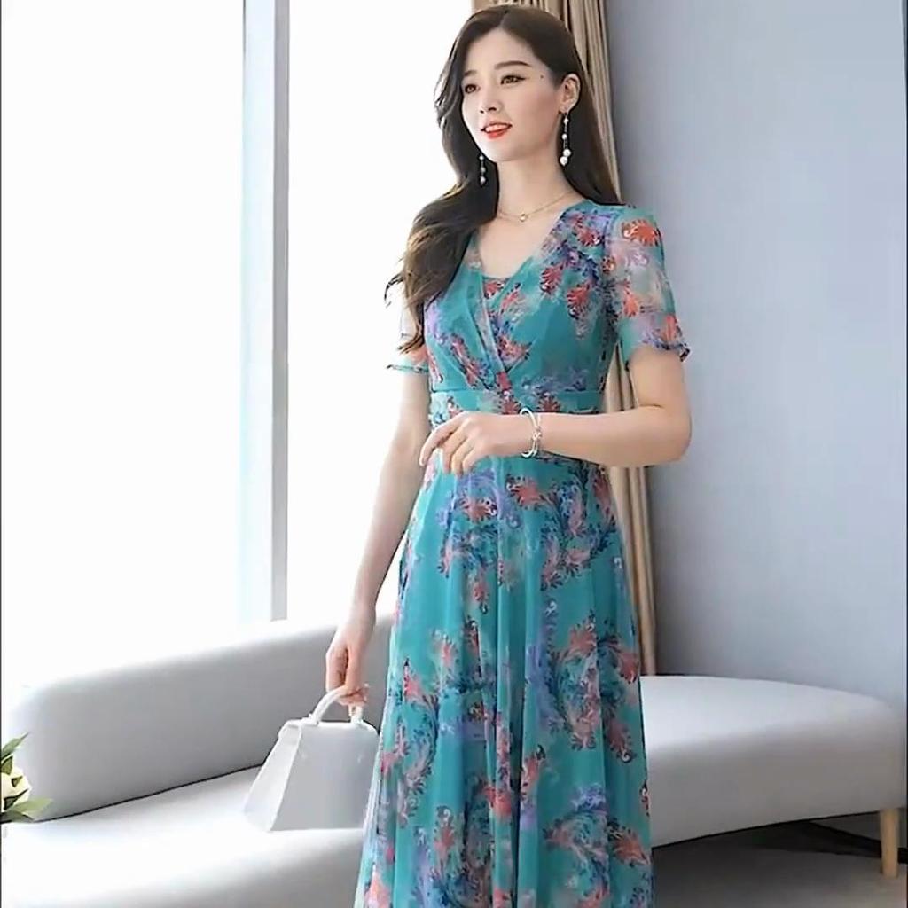 New Ice Fairy Super Broken Flower Fashion Dress Summer Chiffon Temperament
