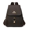 Schoolbag backpack women pu fabric texture commuting large capacity waterproof travel anti-theft backpack niche retro Baigou bag