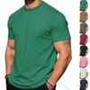 Men's Summer Solid-Colour T-Shirt: Round-Neck Casual Sports Top, Short-Sleeved