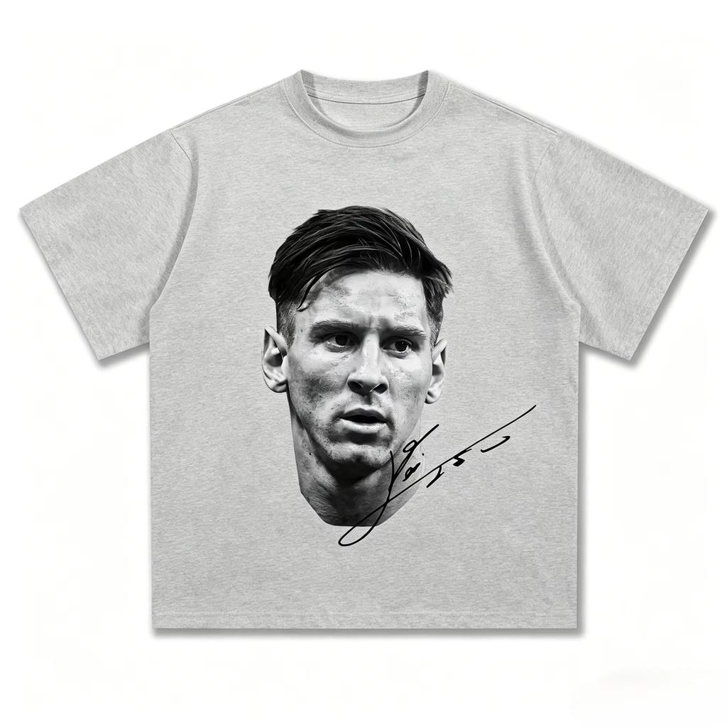 2026 Messi The King of Football Head Print Fashion Short Sleeve T-shirt Men's Clothing and Women's 2026 FIFA World Cup shirt