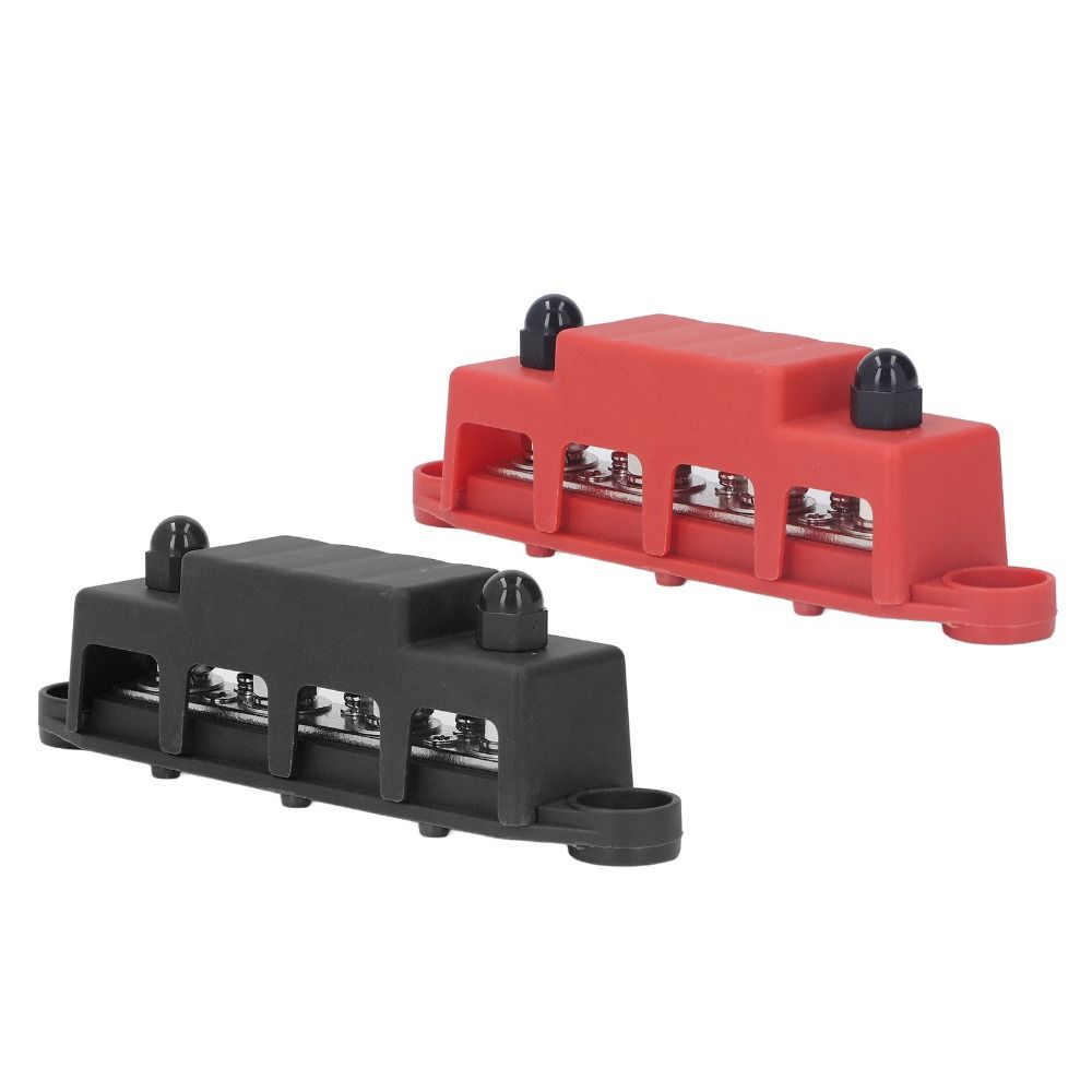 2Pcs 4 Terminal Bus Bar 48V Copper Stud Power Distribution Block  Gather Wiring Harnesses