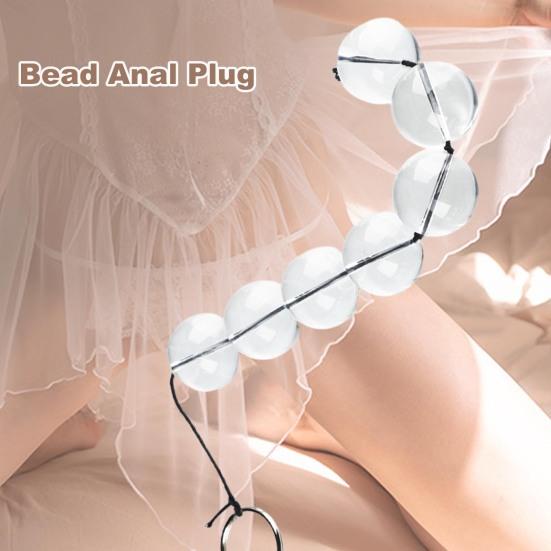 Anal Stimulator Ergonomic Massage Private Parts Silky Universal Beads Anal Plug Butt Chain Toys for Lady