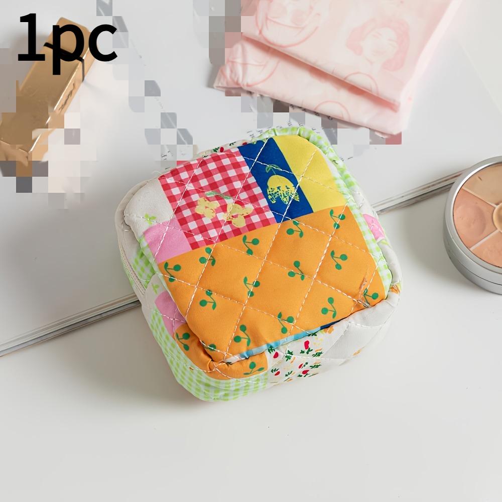 

1pc Floral Sanitary Pad Storage Bag,Quilted,Portable Travel Bag for Women s Menstrual Pad,Coin Purse|Lipstick Pocket|Storage Bag