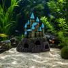 Fish Tank Ornament Decorative Underwater Castle with Towers Textured