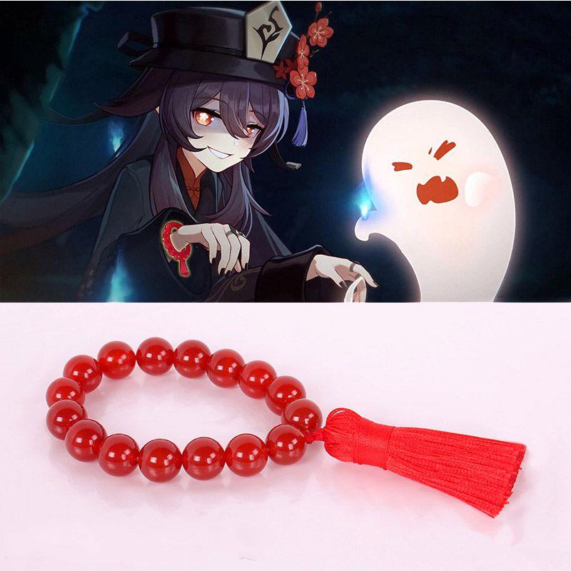 Tao Genshin Hu Bracelet Wristlet Costume Accessories Figue Red Hand Beaded