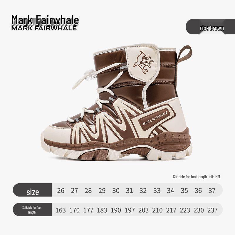 Mark Fairwhale 2025 Зимние высокие детские велюровые теплые хлопковые туфли-принцессы. 26