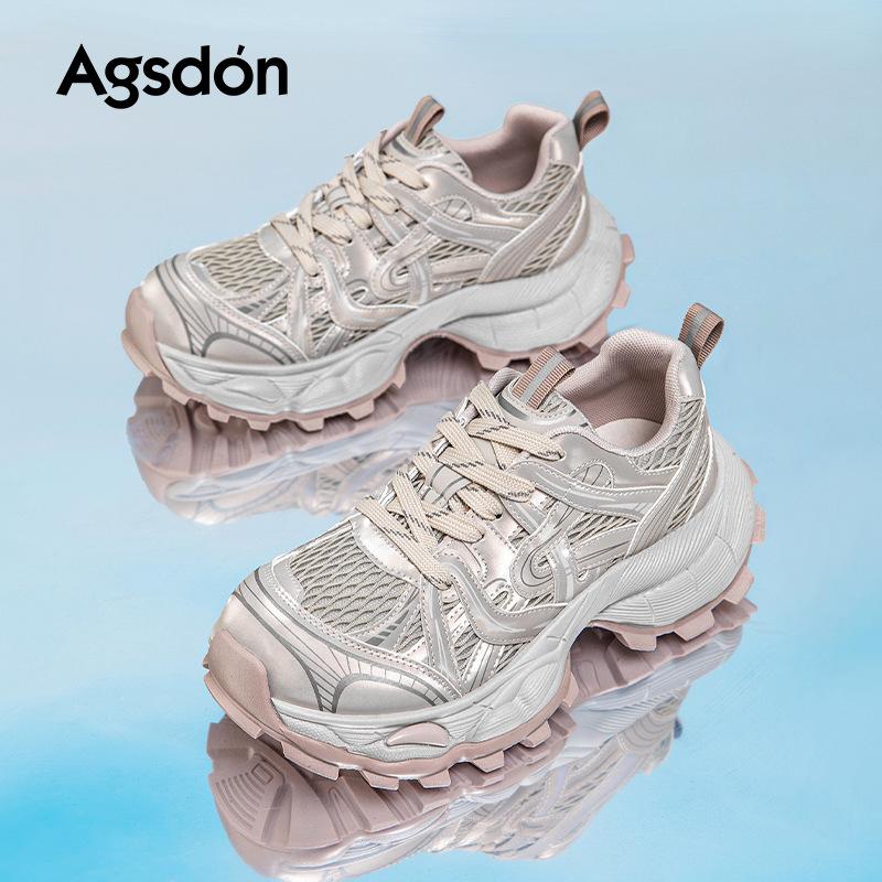 Augustine dad shoes women's 2025 new summer platform small casual shoes mesh white sports shoes