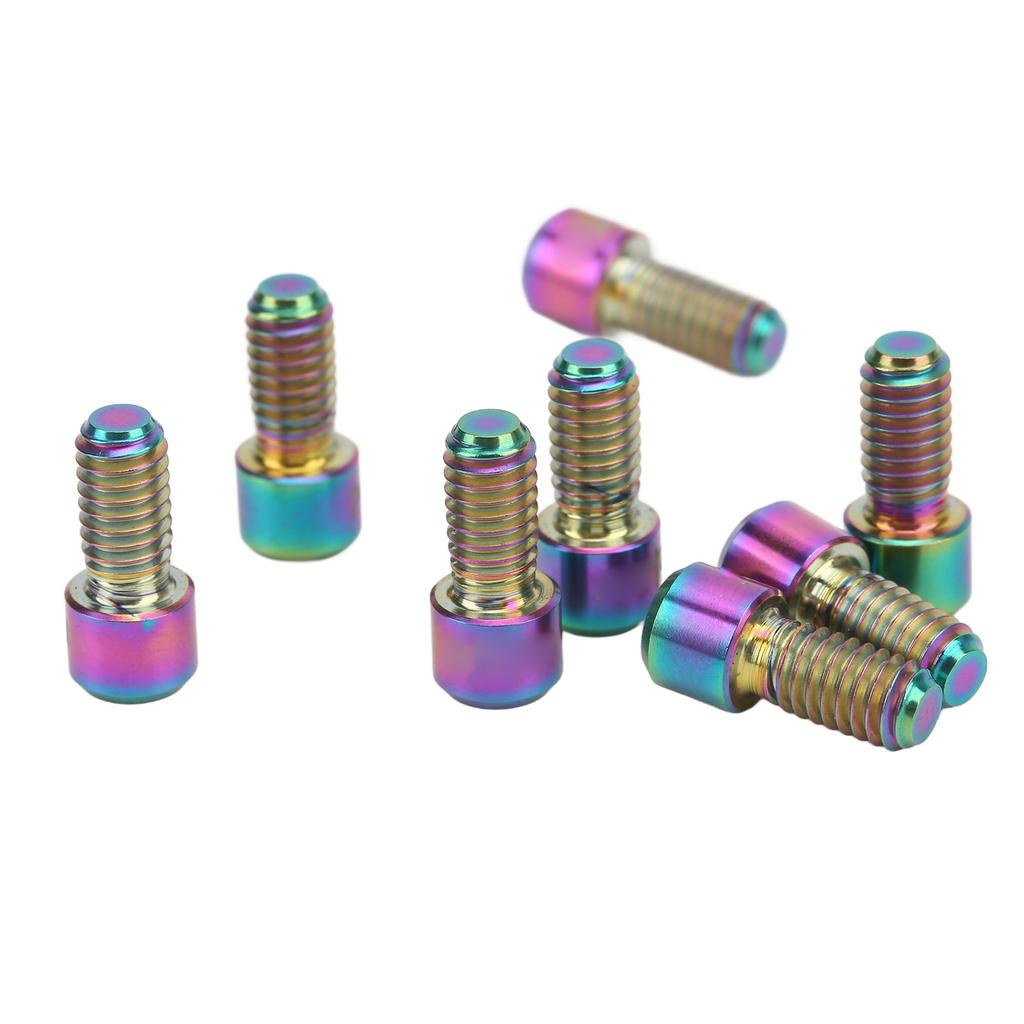 RISK 8 stk Terrengsykkel Pedalbolter Titanlegering Sklisikre Sykkelpedalskruer Pinner Bolter Klamper