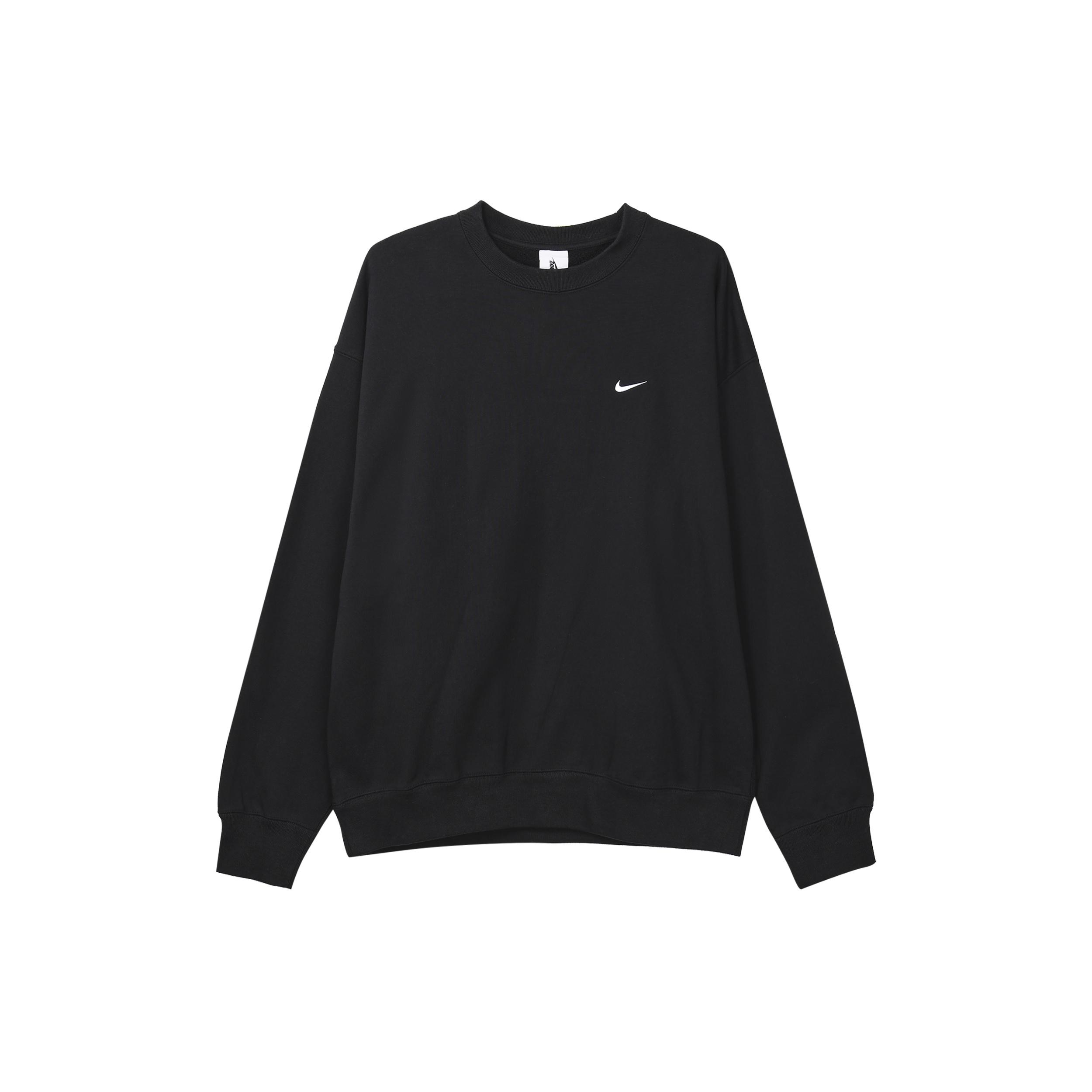 Nike Solo Swoosh French Terry Crew Black Men s DX0812-010 M