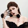 Pearl Neck Chain Multi-Layer Halloween Dark Necklace Female Beaded Blood Fringed Rose Flower Collar