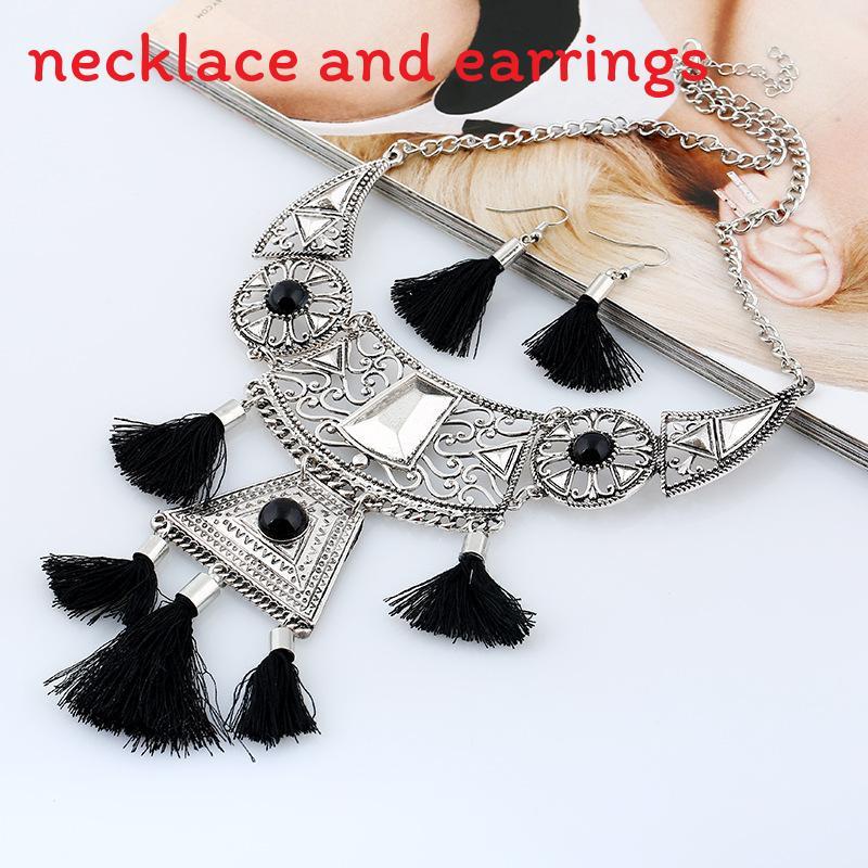 

Simulation Style Ethnic Gemstone Decoration Women Necklace With Design Tassel