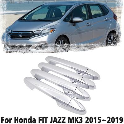 4x Lyxig Kromad Dörrhandtagskåpa För Honda FIT GP5 GK5 JAZZ MK 3 2014~ 2015 2017 2018 Skyddslister Biltillbehör