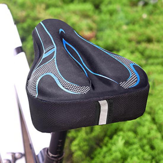 Bike Cushion Cover Reflective Ergonomic High Elasticity Non-slip Sponge Filling Soft Road Bike Seat Cover Cycling Supplies