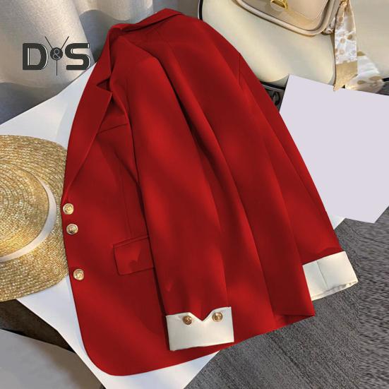 Damen Casual Blazer Bürodame Pendleranzug Reverskragen Jacke Loose Fit Mode Alltagskleidung Mantel für Frühling Herbst