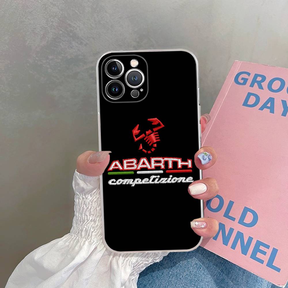 

A-Abarth LOGO Transparent TPU Phone Case For IPhone 17 11 12 13 14 15 16 Pro Max 16 Plus Cover iPhone 17 Pro