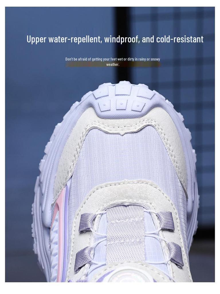 Bobodou Mädchen Winter-Sportschuhe 2025 - Warme, Samt gefütterte Laufschuhe für Mädchen im mittleren und höheren Alter