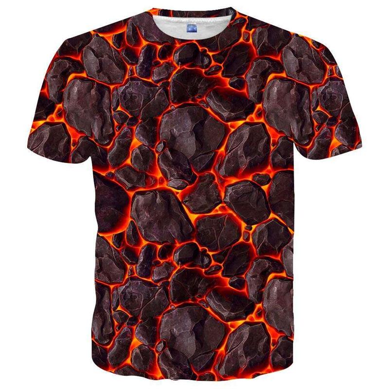 Bunte Lightning 3D Grafik T-Shirts Y2k Herren Freizeit Harajuku Street Kurzarm Tops Damen Mode Ice T-Shirt Kind Übergroße T-Shirts