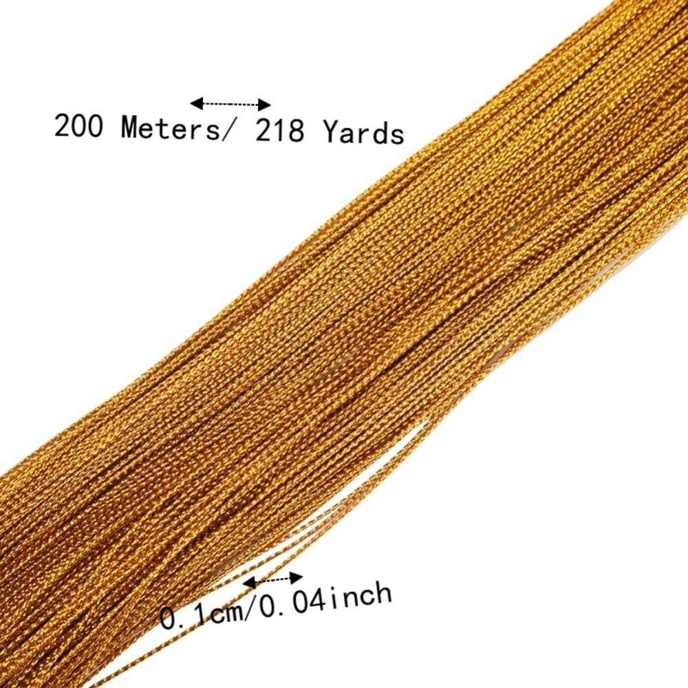2pcs Non Stretch Metallic Cord String 1mm Thickness Jewelry Making Thread DIY Craft Cord Hang Tags