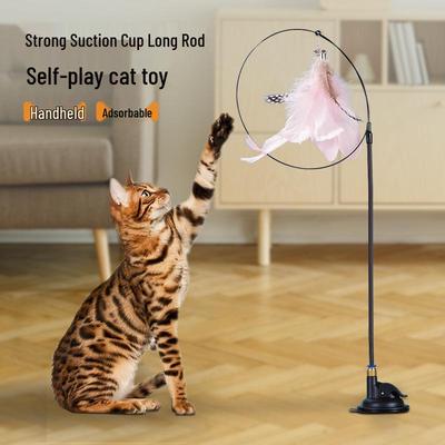 Baguette Teaser pour Chat à Forte Aspiration avec Plume et Clochette pour Jeu Autonome et Soulagement de l'Ennui.