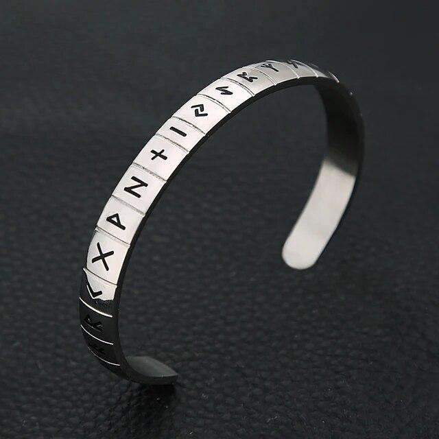 Schwarzes Edelstahl-Wikinger-Runen-Armband für Männer und Frauen, Retro-Wikinger-Lebensbaum-Armband, Biker-Modeschmuck, Amulett-Geschenk