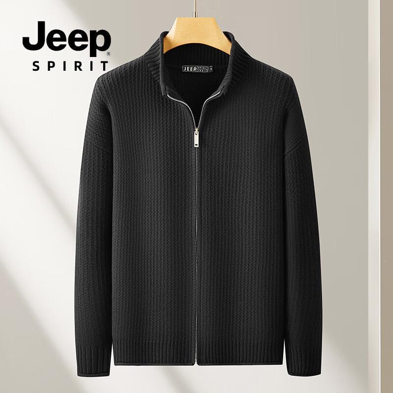 

JEEP SPIRIT Men s Cotton Stand-Collar Zipper Cardigan Sweater 4XL