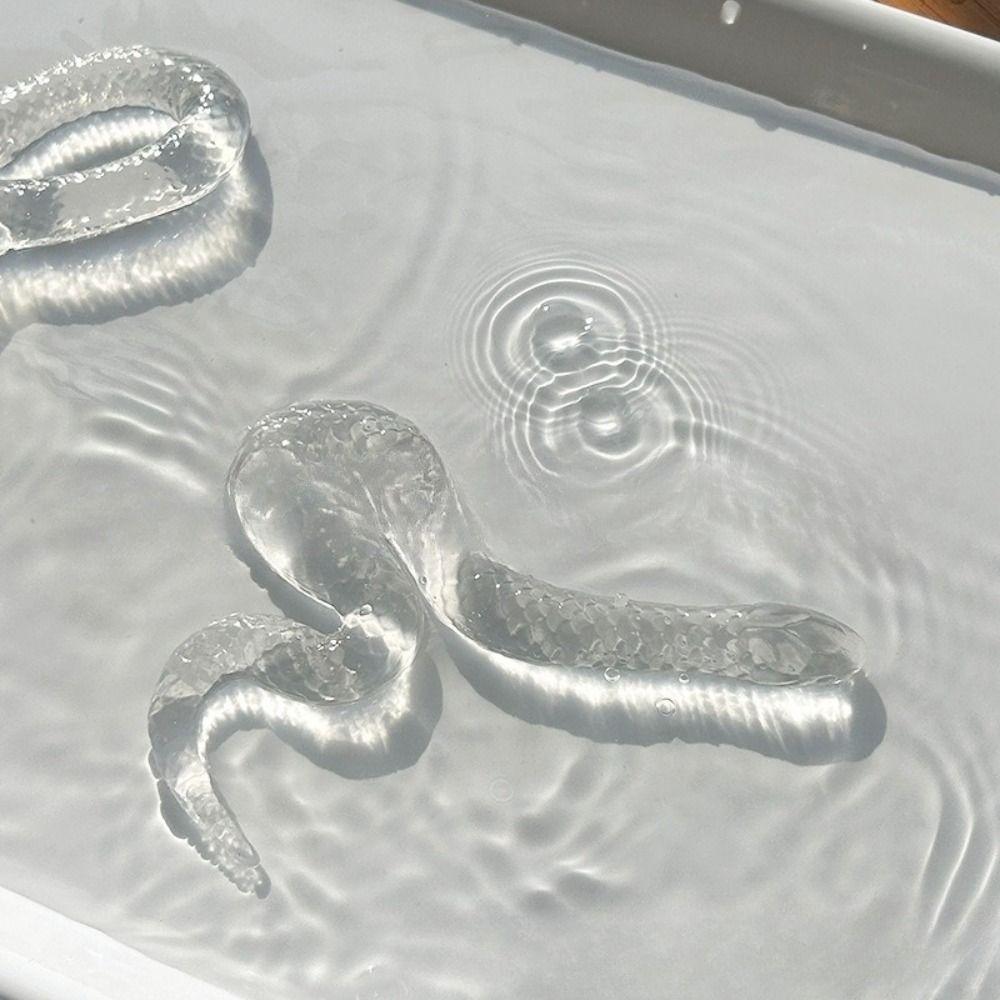 Transparent Snake Decompressing Toys Stress Relief Simulation Snake Figurine  Gift
