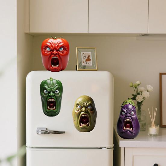 Screaming Vegetables Figurine Resin Emotional Veggies Ornament Evil Screaming Carrot