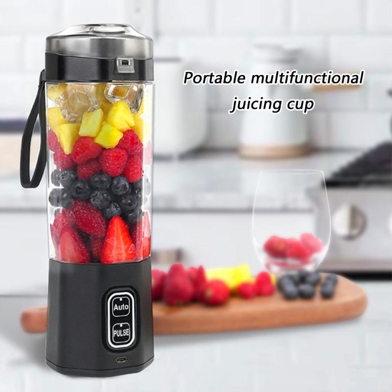 Type C Charging Portable Drink Cup, 700ml Personal Juicer Mixer with Carry Loop, Auto and Pulse Use for Travel Drinks