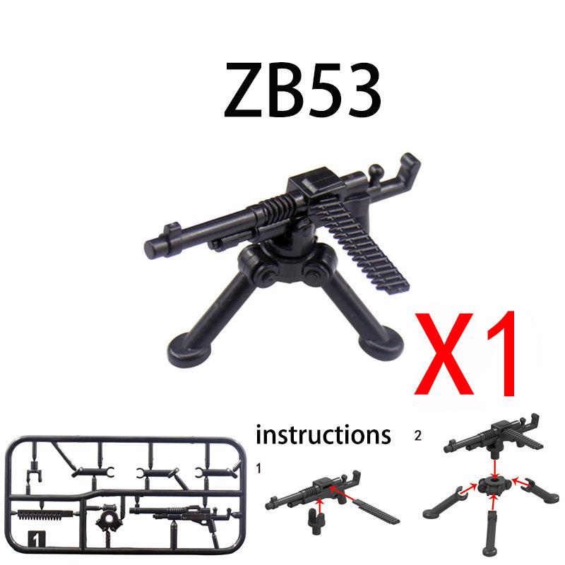 WWII Military Building Block Set Solider Figures Weapons Guns Gatlin M2 Heavy Machine Sentry Post Missile Launching Device MOC Toys  Playsets