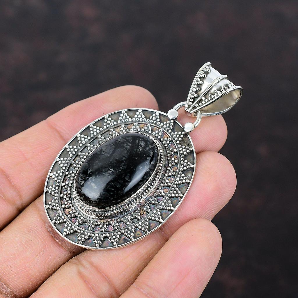 Picasso Jasper Pendant Handmade Jewelry 925 Sterling Silver Pendant Vintage Pendant Top Quality Gemstone Jewelry Gift For Him Dainty Jewelry
