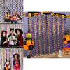 Halloween Plastic Scene Decorative Curtain With Pumpkin Bat Spider For Party Decor And Photo