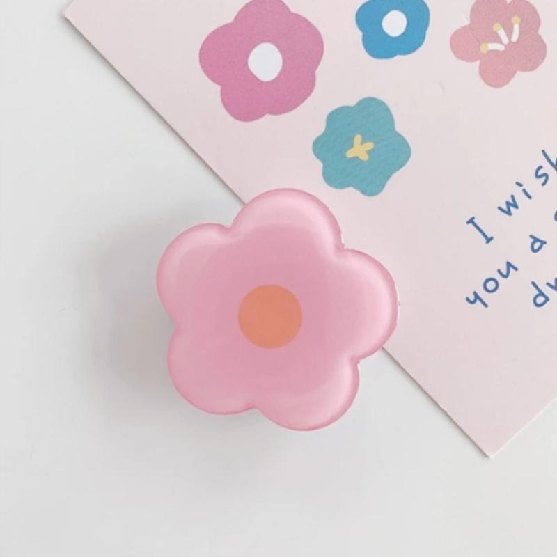 Cute Glossy Colorful Flowers Phone Grip Tok Griptok Holder Ring For iPhone Accessories Lovely Phone Stand Socket Holder