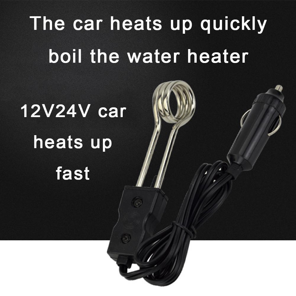 12V 24V Portable Electric Car Immersion Water Heater For Travel Camping Picnic Mini Boiler Hot Water Coffee Immersion Travel