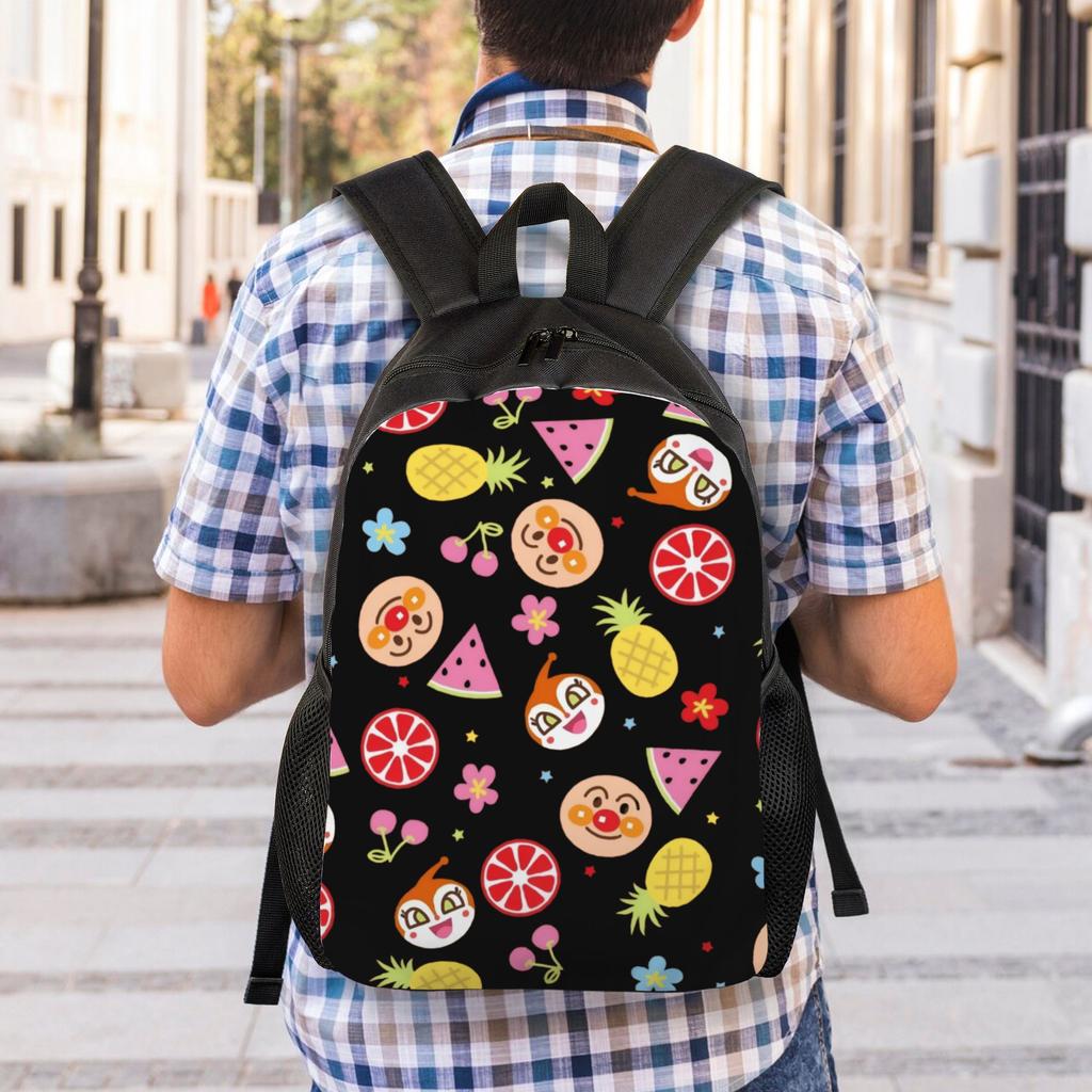Anpanman Laptop-Rucksack Herren Damen Freizeit-Buchtasche für Schule College Student Cartoon-Taschen