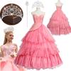 Wicked Glinda Dress for Adults Pink Glinda Cosplay Costume Dress Halloween Dance Party Show for Women Role-Playing Party Outfit
