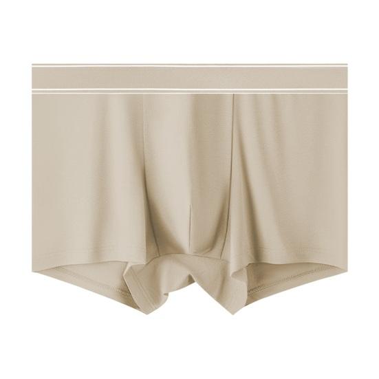 Mens Cotton Boxers Briefs Summer Moisture Wicking Underwear Solid Color Breathable Stretch Wide