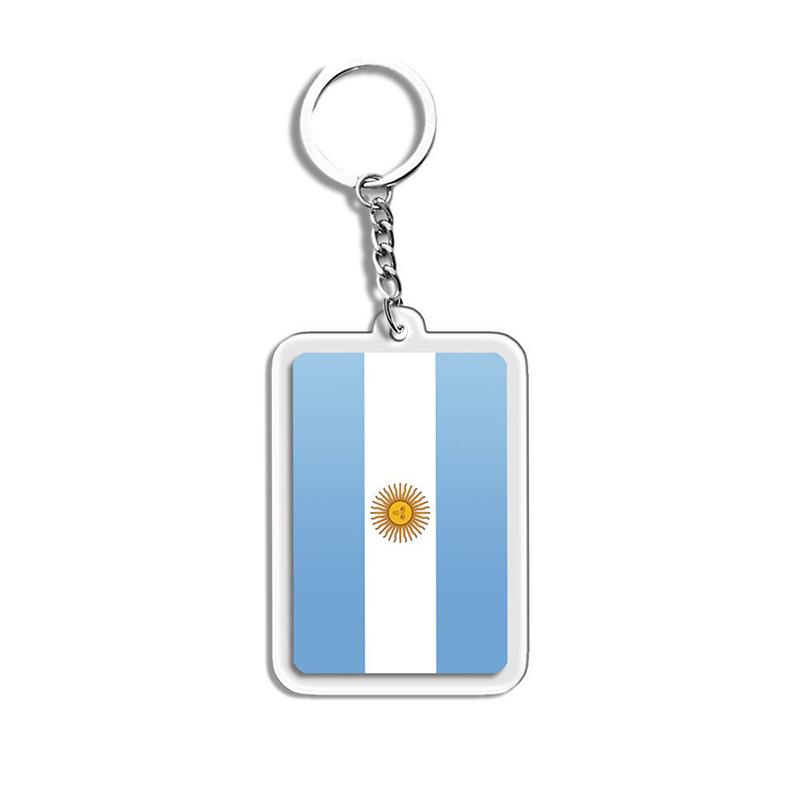 Acrylic Keychain Country Flags Collection United States Spain Russia France For Car Key Bag Gift Souvenir