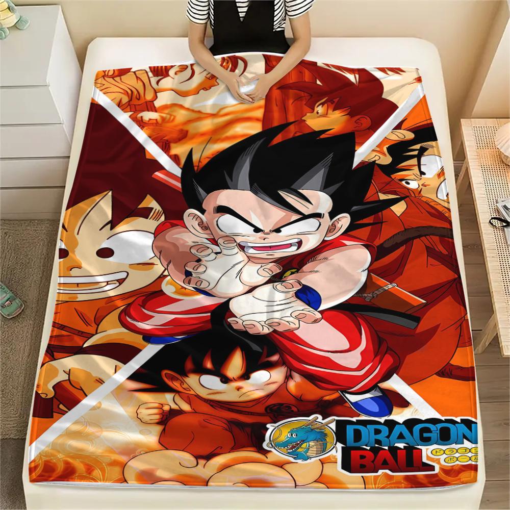 Coperta in Flanella con Stampa Personaggi Dragon Ball, Alta qualità Confortevole per Tutte le Stagioni, Arredamento per la Casa, Calore e Comfort, Perfetta per Regali di Natale