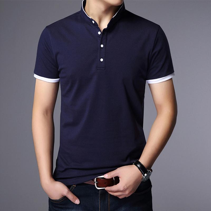 Men's Business Casual Polo Short Sleeve T-shirt Summer Comfortable and Breathable Solid  Top