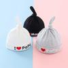 Spring Summer Love Papa Mom Newborn Baby Hat Infant Toddler Cotton Cap Cute Layer Solid Headwear for 0-3 Months Boys Girls