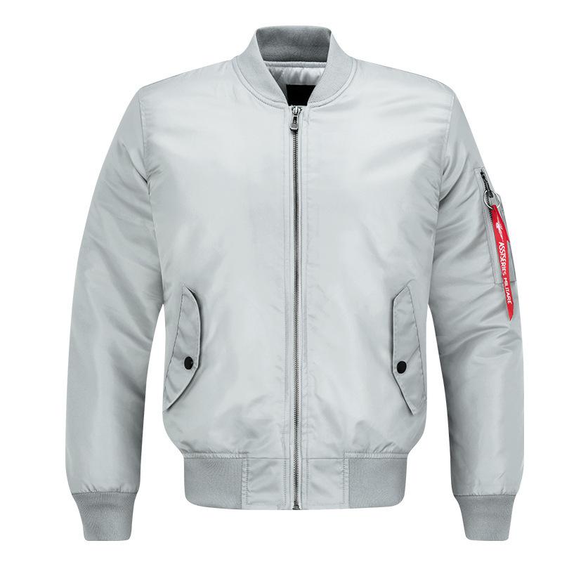 

Plus Size 8xl Men S Athleisure Stand Collar Jacket Air Force One Ma01 Aviator Men S Jacket S серый