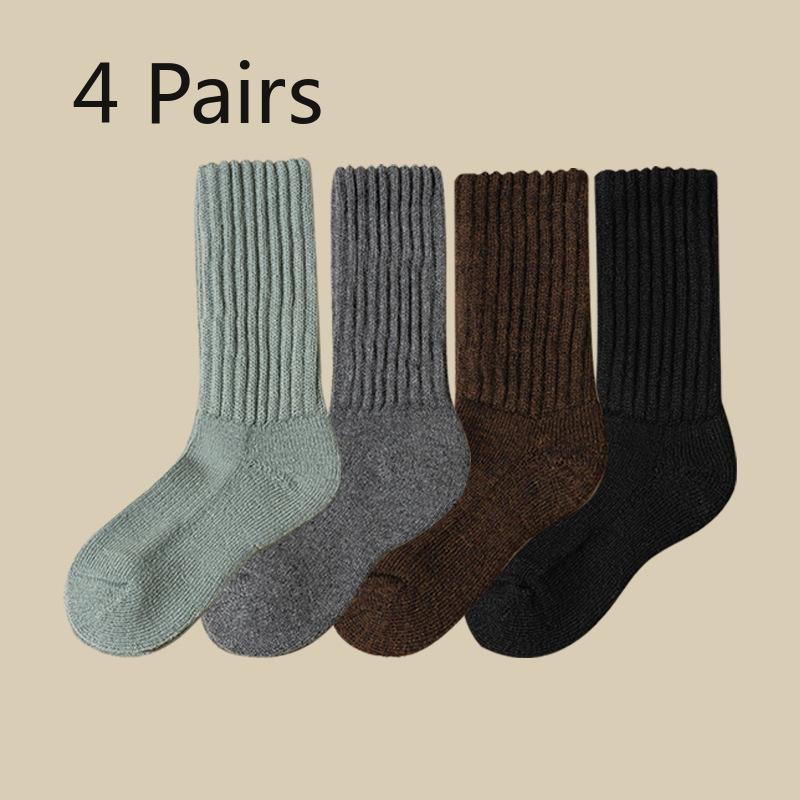 

4 пары женских зимних толстых флисовых морозостойких теплых свободных длинных носков-труб 4 Pairs