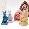 Easter Rabbit Silicone Candle Mold DIY Easter Egg Rabbit Violin Playing Rabbit Aromatherapy Candles Gypsum Home Decor Gifts