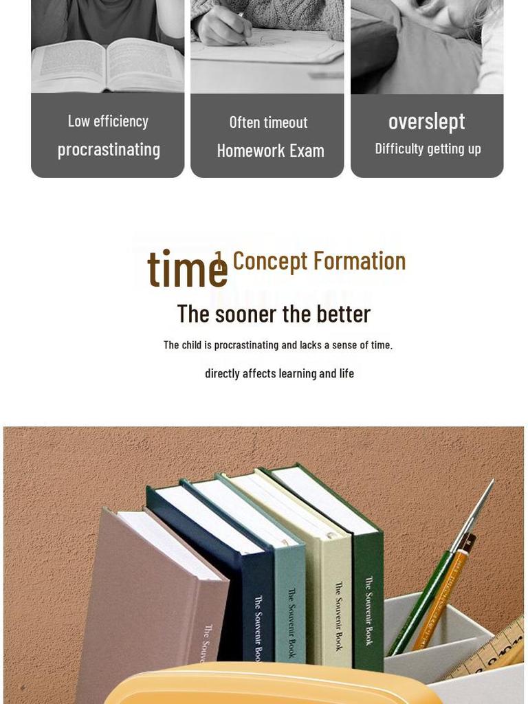 Portable Timer & Alarm Clock for Children's Homework and Time Management