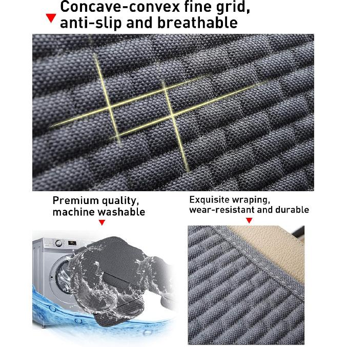 EifBrisa 2Pcs Car Seat Covers Cushion Pad, Bottom Front Seat Covers For Cars, Super Breathable, Storage Bags, Warm In Winter And Cool In Summer,